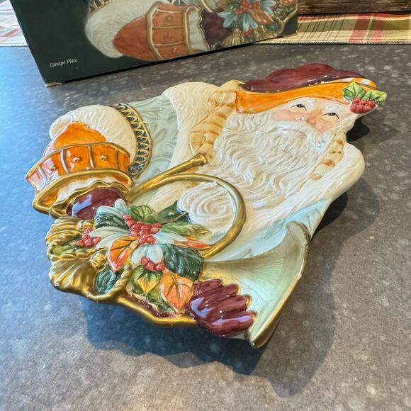 Fitz and Floyd Classics Old World Santa Canape Plate Clairmont Collection 2006 - Picture 3 of 8